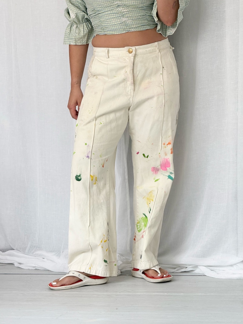 Big Bud Press artist paint splatter carpenter pants ✧